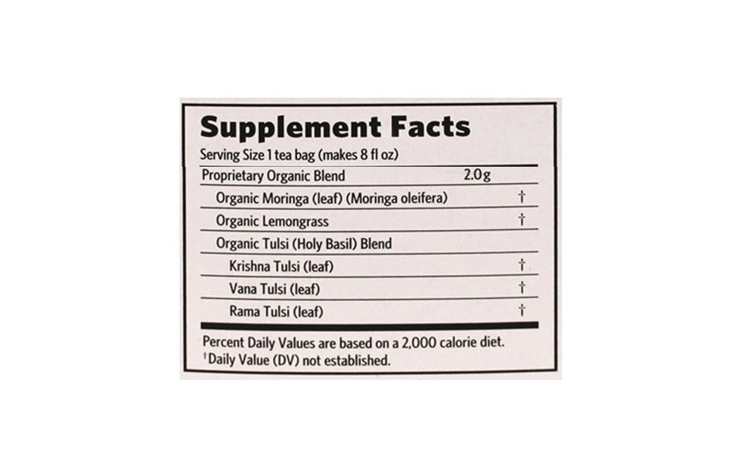 Organic India Tulsi Holy Basil Moringa Tea   Box  36 grams